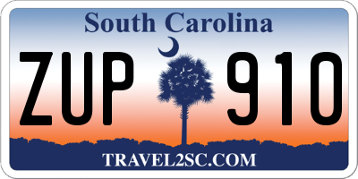SC license plate ZUP910