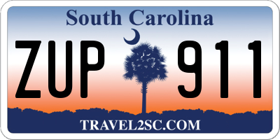SC license plate ZUP911