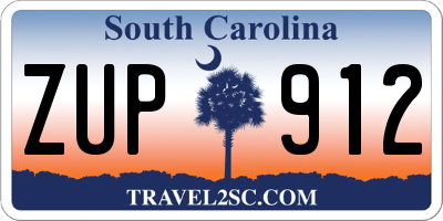 SC license plate ZUP912