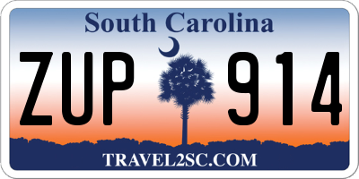 SC license plate ZUP914