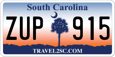 SC license plate ZUP915