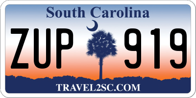 SC license plate ZUP919
