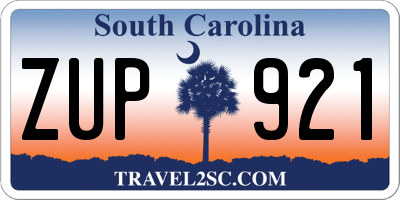 SC license plate ZUP921