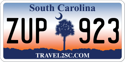 SC license plate ZUP923