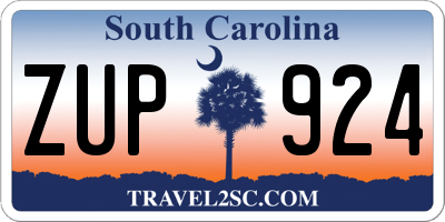 SC license plate ZUP924