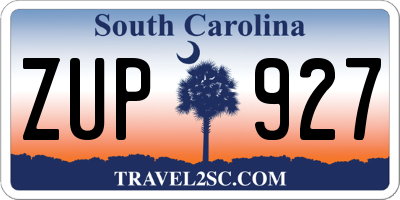 SC license plate ZUP927