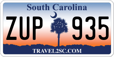 SC license plate ZUP935
