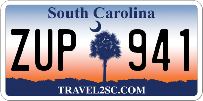 SC license plate ZUP941