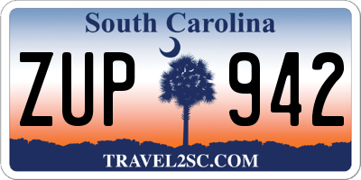 SC license plate ZUP942