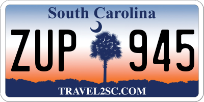 SC license plate ZUP945
