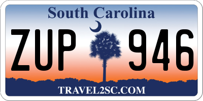 SC license plate ZUP946