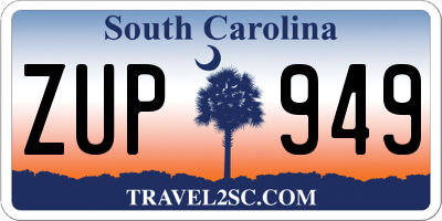 SC license plate ZUP949
