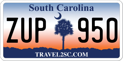 SC license plate ZUP950