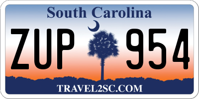 SC license plate ZUP954