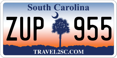 SC license plate ZUP955