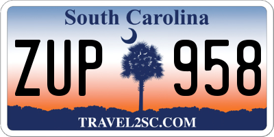 SC license plate ZUP958