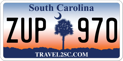 SC license plate ZUP970
