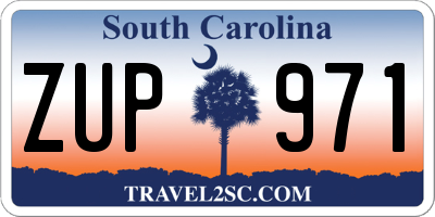 SC license plate ZUP971