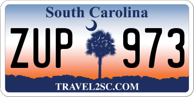 SC license plate ZUP973