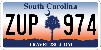 SC license plate ZUP974