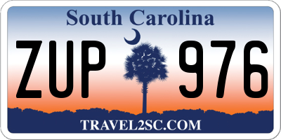 SC license plate ZUP976