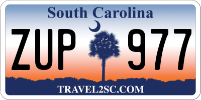 SC license plate ZUP977