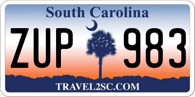 SC license plate ZUP983