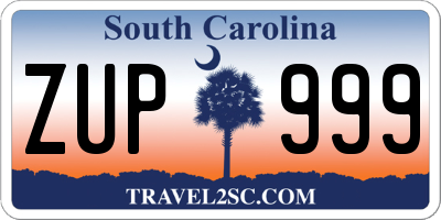 SC license plate ZUP999