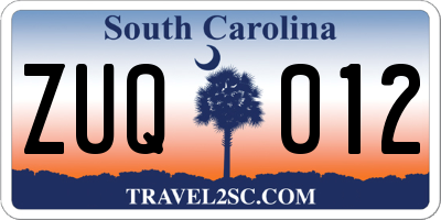 SC license plate ZUQ012