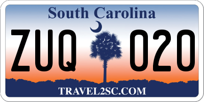 SC license plate ZUQ020