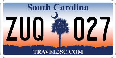 SC license plate ZUQ027