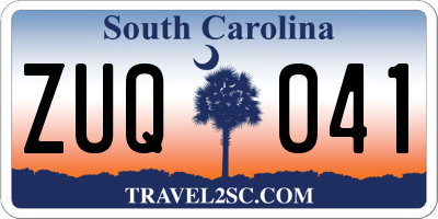 SC license plate ZUQ041