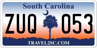 SC license plate ZUQ053