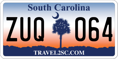 SC license plate ZUQ064