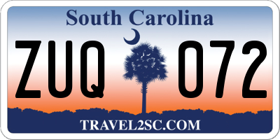 SC license plate ZUQ072