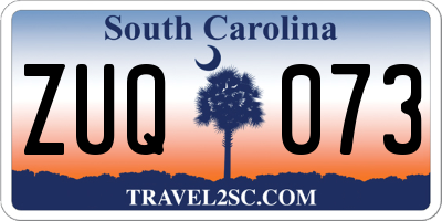 SC license plate ZUQ073