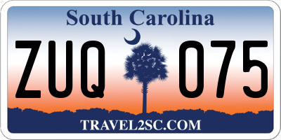 SC license plate ZUQ075