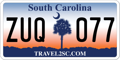 SC license plate ZUQ077