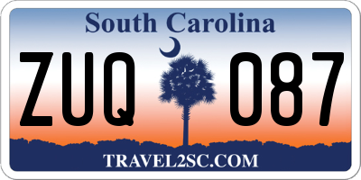 SC license plate ZUQ087