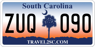 SC license plate ZUQ090