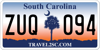 SC license plate ZUQ094