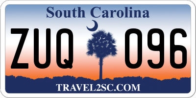 SC license plate ZUQ096