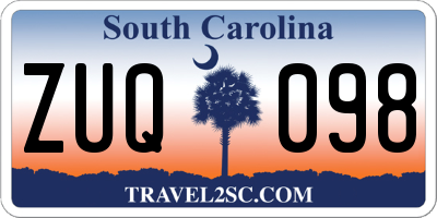 SC license plate ZUQ098
