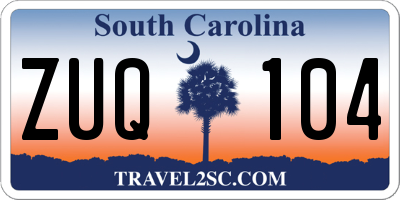 SC license plate ZUQ104