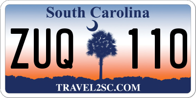 SC license plate ZUQ110