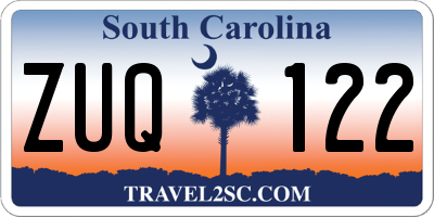 SC license plate ZUQ122