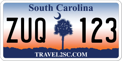 SC license plate ZUQ123