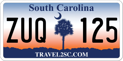 SC license plate ZUQ125
