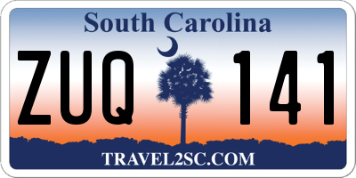 SC license plate ZUQ141