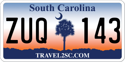 SC license plate ZUQ143